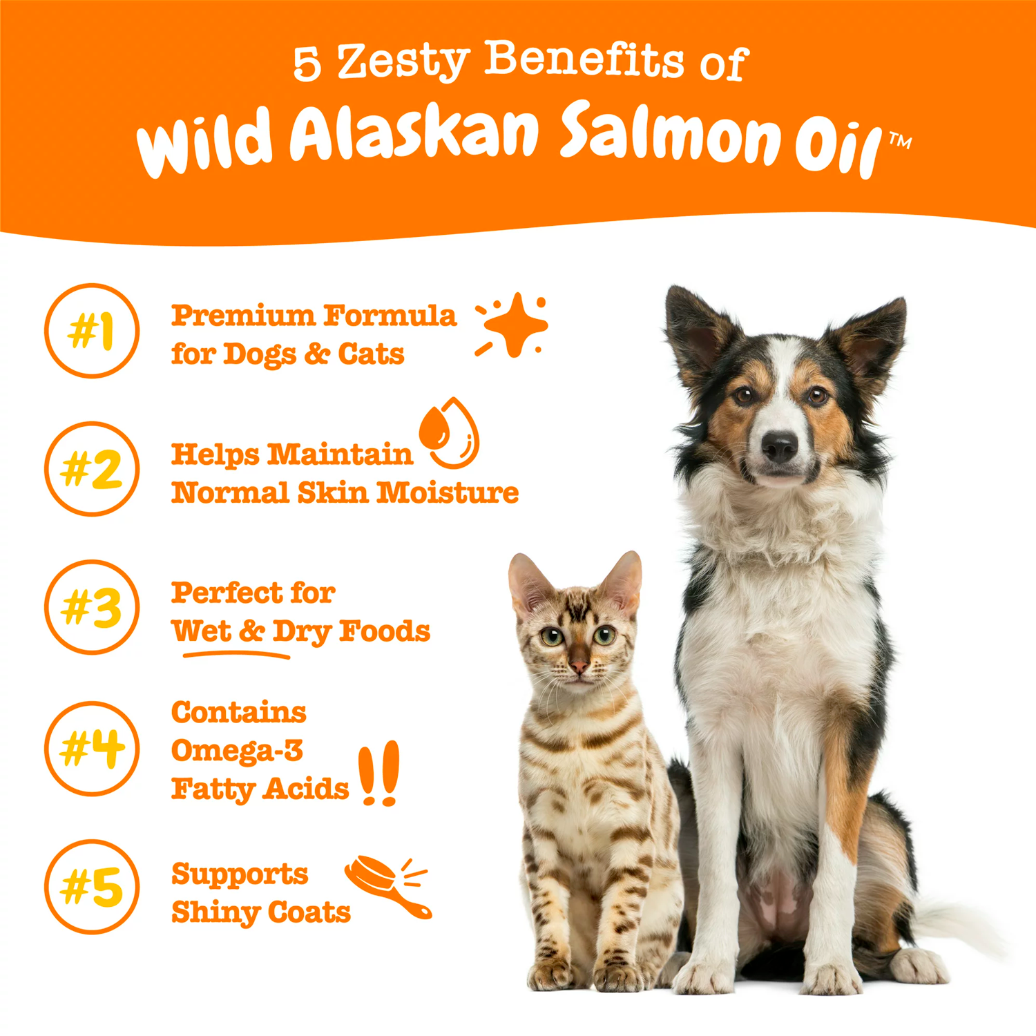 Zesty Paws Pure Wild Alaskan Salmon Oil Liquid Food Supplement for Dogs or Cats, 8 fl oz - immagine 3