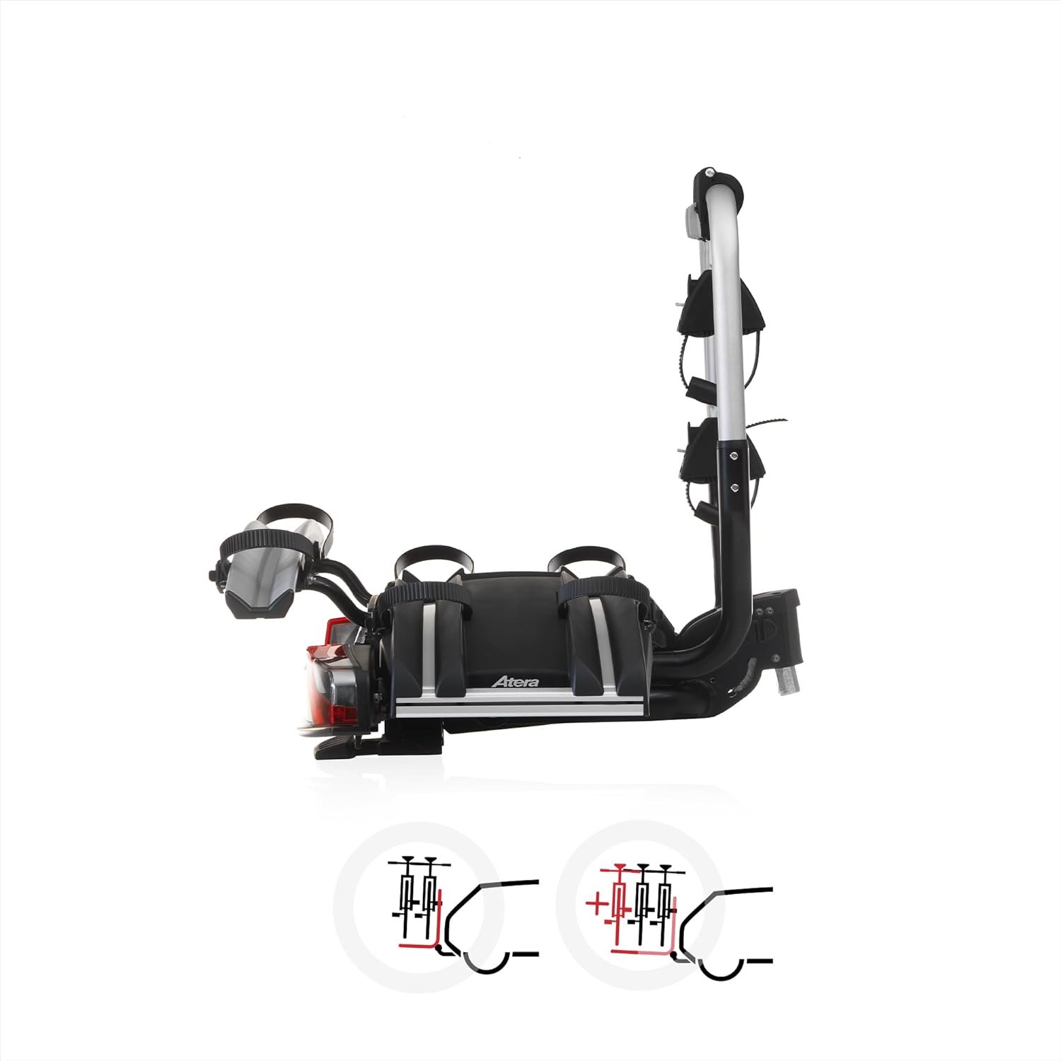 Atera 022780 Genio Pro Advanced Portabici pieghevole con luci posteriori per 2 biciclette o bici elettriche - immagine 3